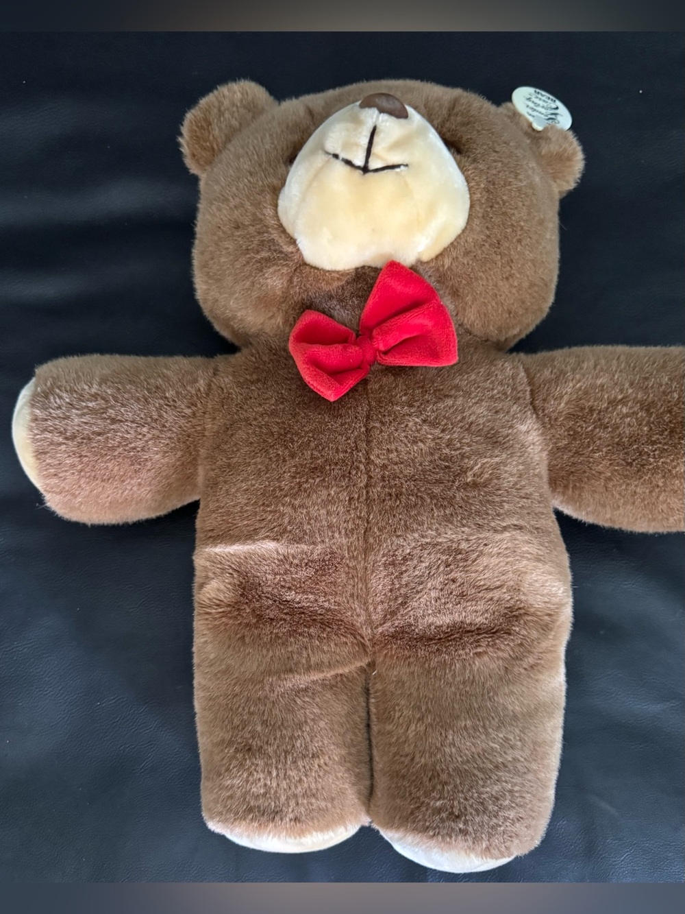 Vintage Brown GERBER TLC Tender Loving Care 20" Plush Teddy Bear w/ RED Bow Tie